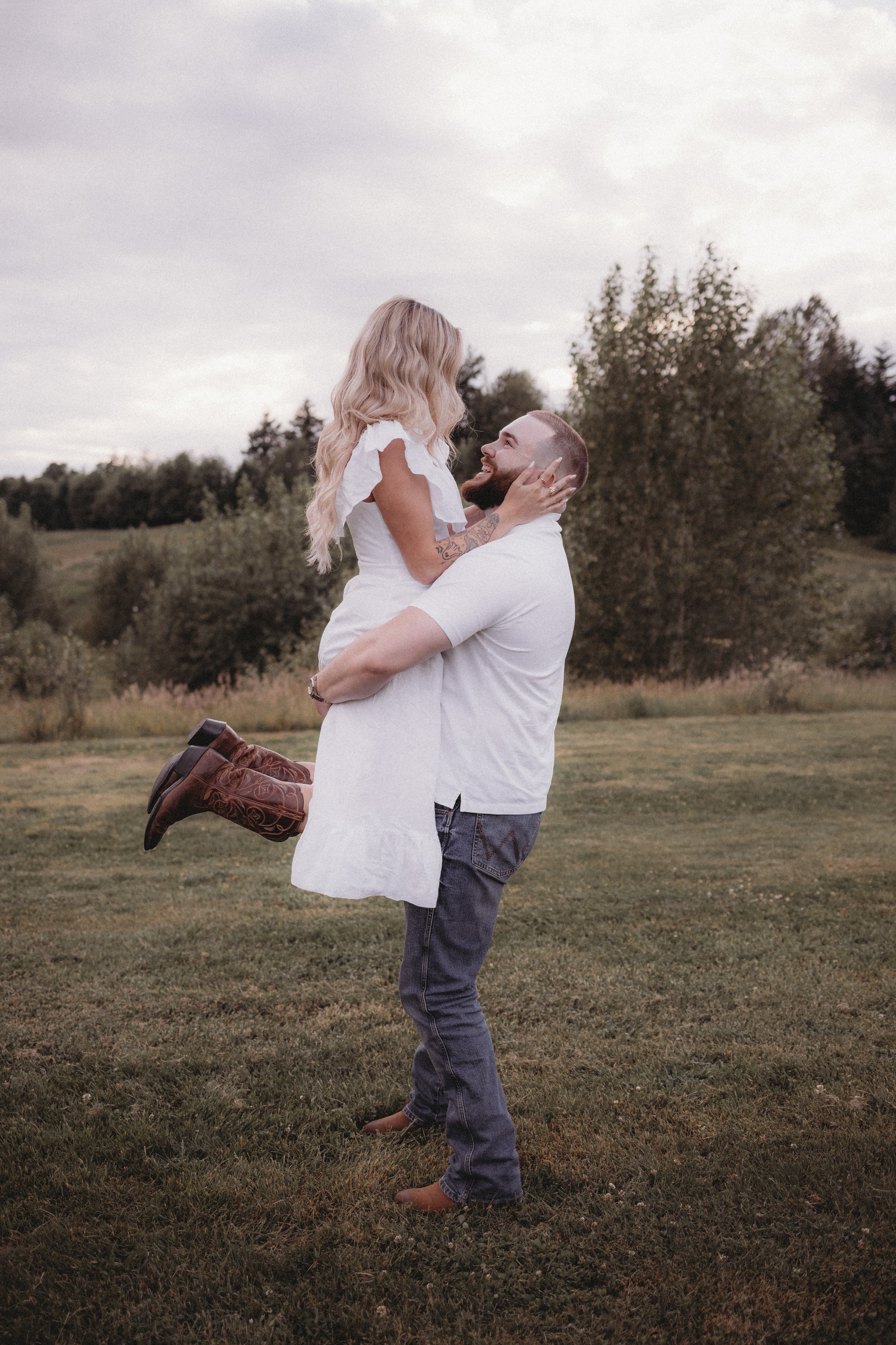 Matthew and Robyn in a close embrace